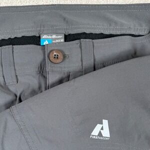 Eddie Bauer Mens 34x30 Gray First Ascent Guide Pro Fleece Lined Hiking Pants